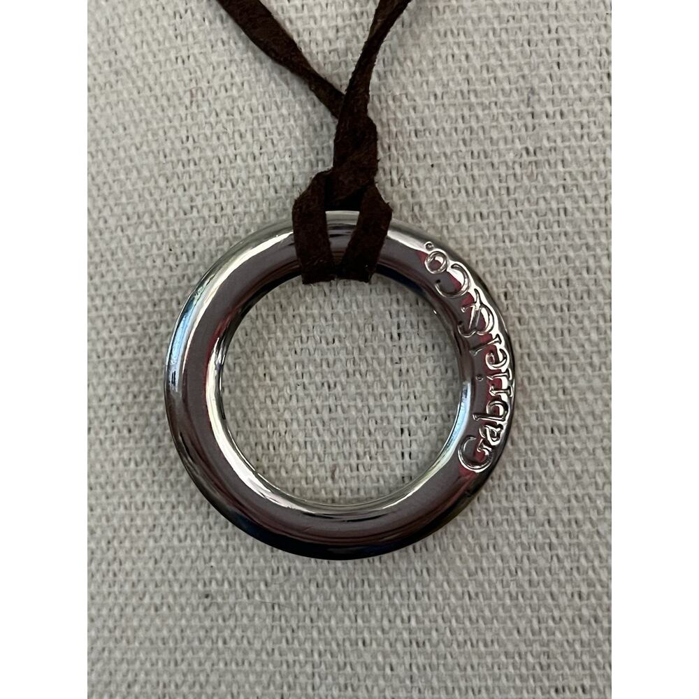Gabriel & Co. Adjustible Leather Necklace w/ Round Pendant NIB (B2)